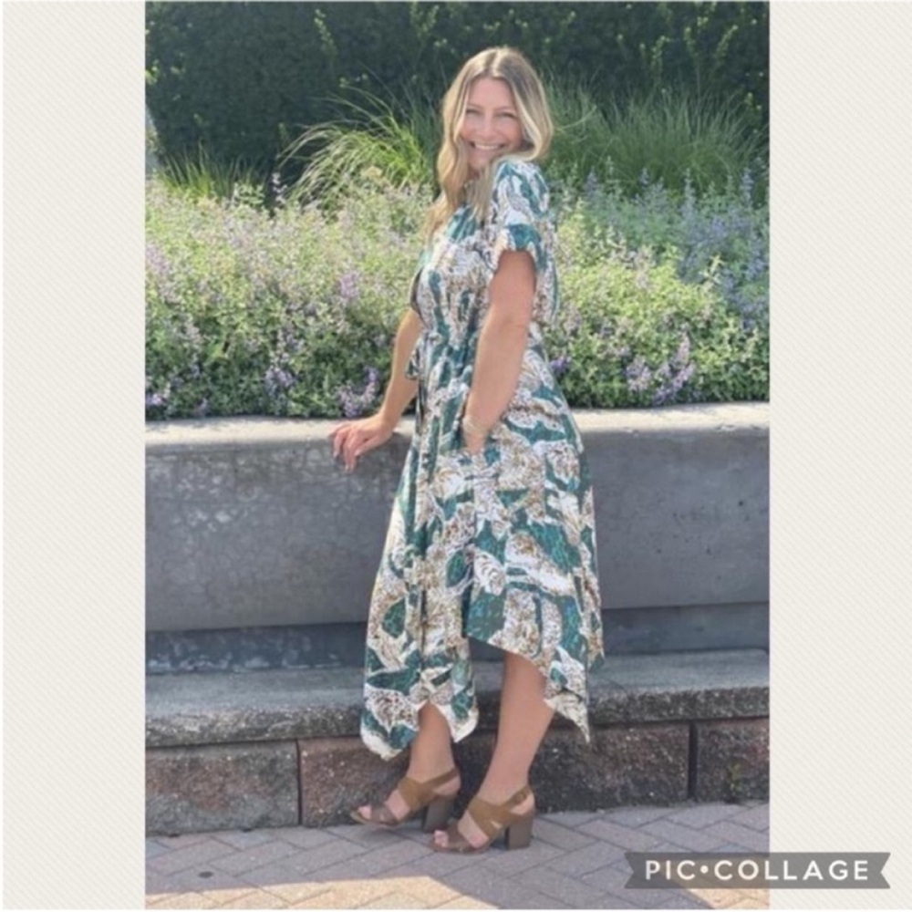 Anthropologie Maeve Contrast Button-Down Midi Dress - Picture 11 of 11